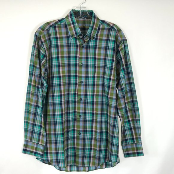 Mens Size Small Alan Flusser Plaid Stripe Shirt - Picture 1 of 3